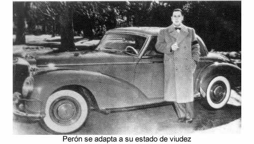 Perón con un Mercedes Benz